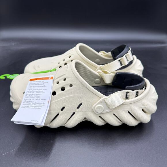 Unisex Clogs Crocs Echo Clog Bone / Black 207937 Sz M6/W8 - Picture 5 of 7